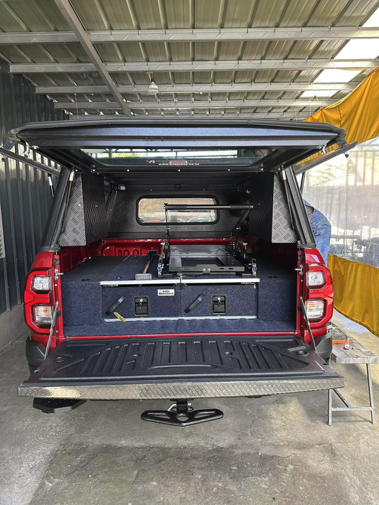 Truck SUV Storage Lock Keys Drawer Pickup Size 1380mm Vehicle Cargo Drawer Systems for Ford F150 Raptor Ranger Transit Van