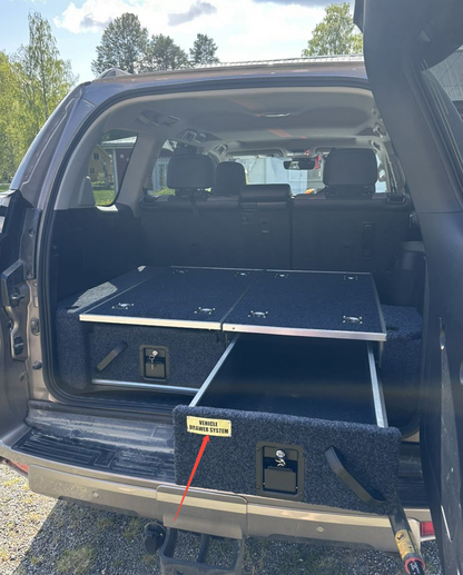 Offroad 4x4 Rear Cargo Vehicle Twin Storage Drawer Box System with Fridge Slider for Land Cruiser  4Runner 150  300 Series