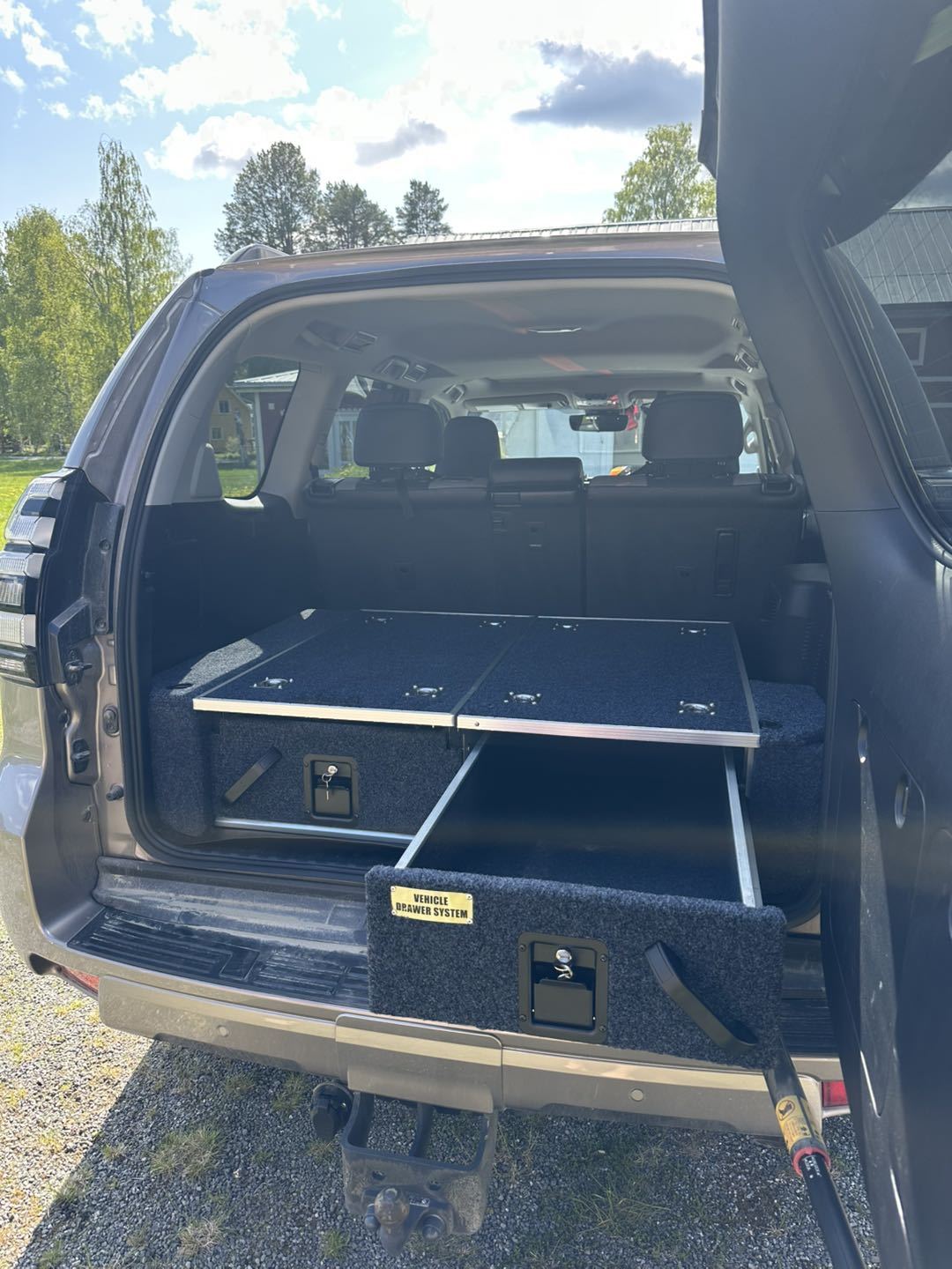 Offroad 4x4 Rear Cargo Vehicle Twin Storage Drawer Box System with Fridge Slider for Land Cruiser  4Runner 150  300 Series
